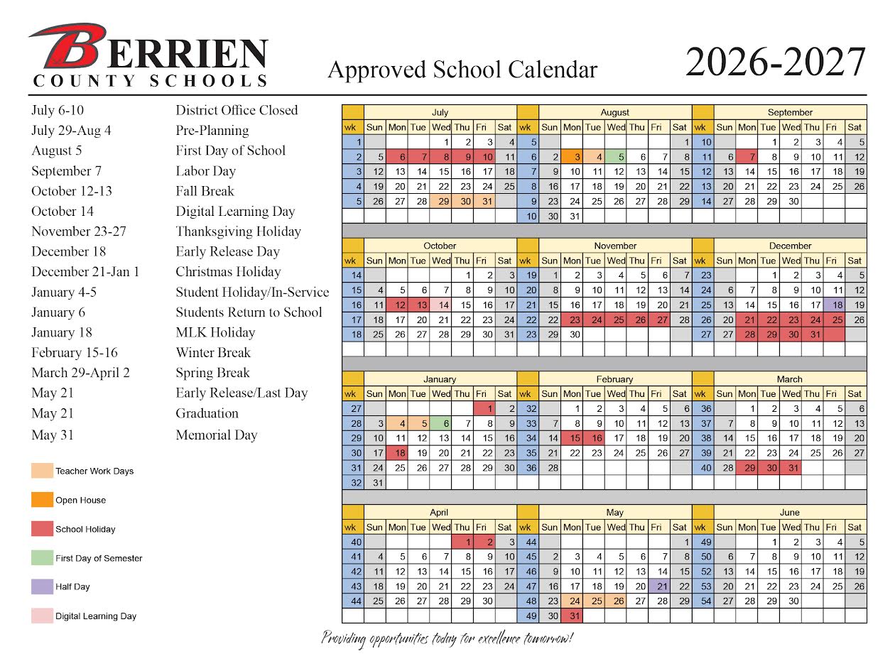 Approved  2026-2027 Calendar