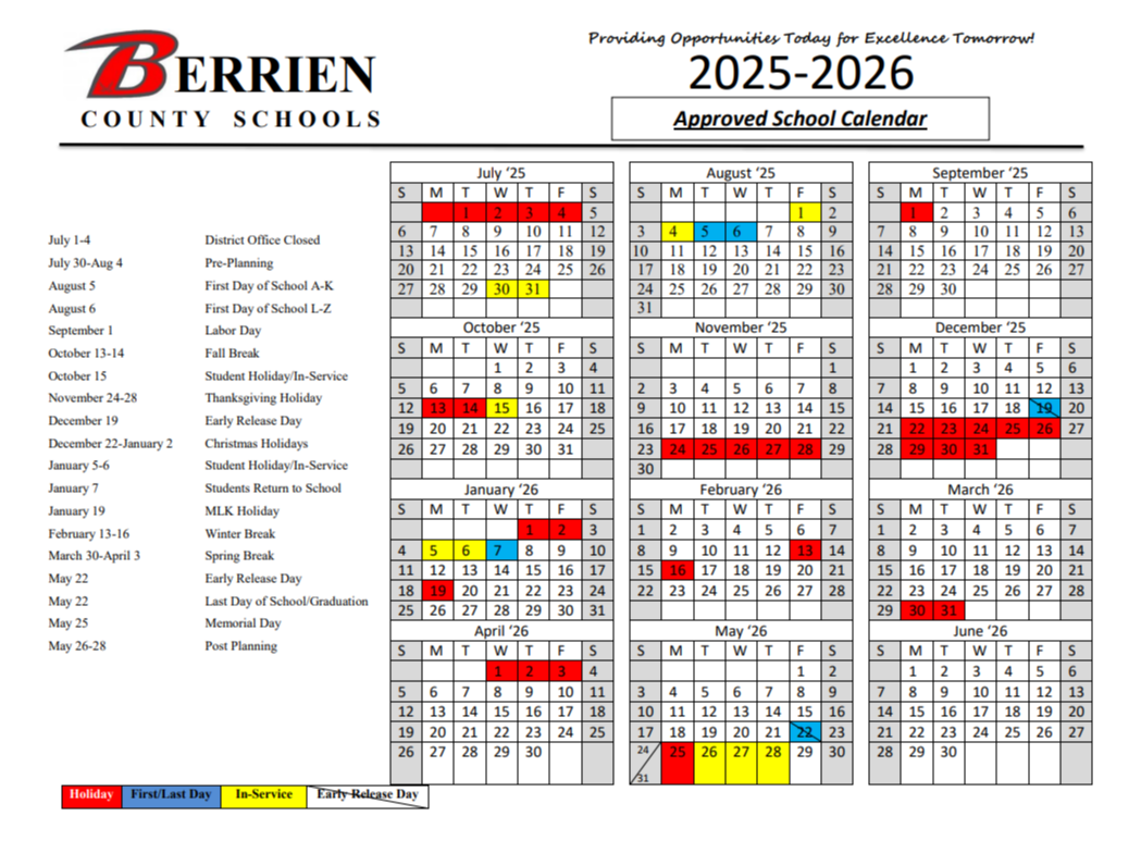 Approved 2025-2026 Calendar