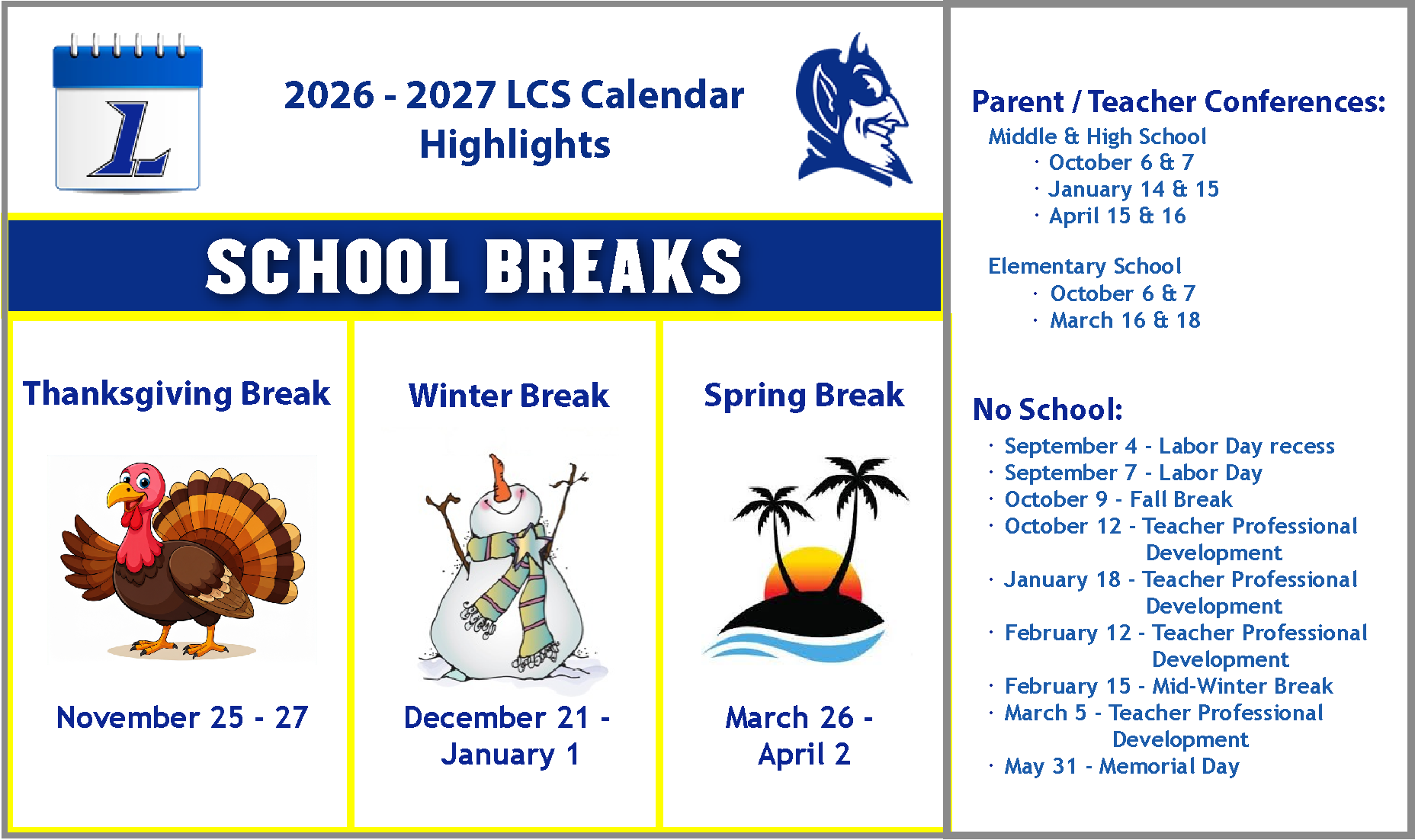 Calendar Highlights