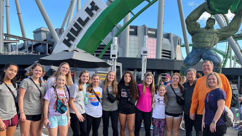 girls basketball team at a park