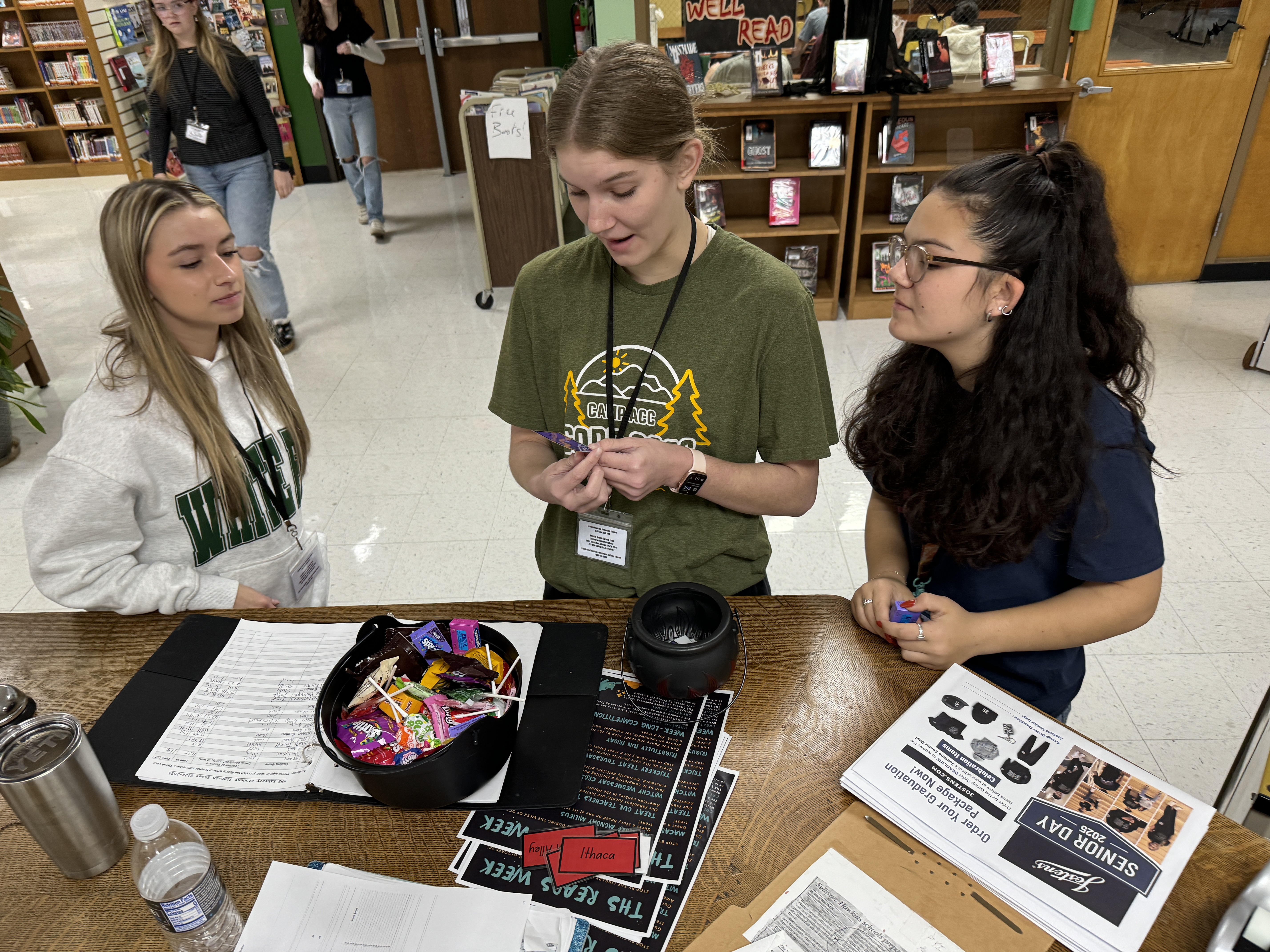 This is an image of students playing trivia during THS Reads Week.