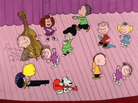 Charlie Brown cast dancing