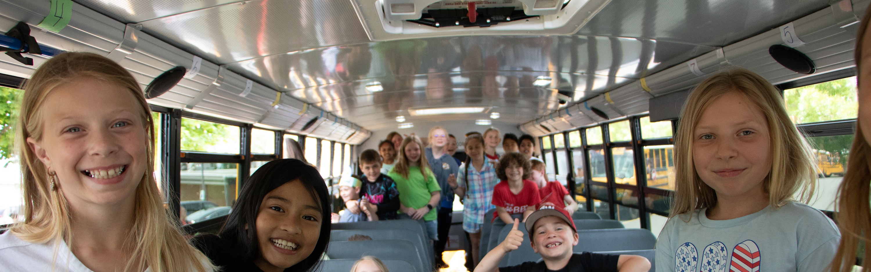 Students on a school bus