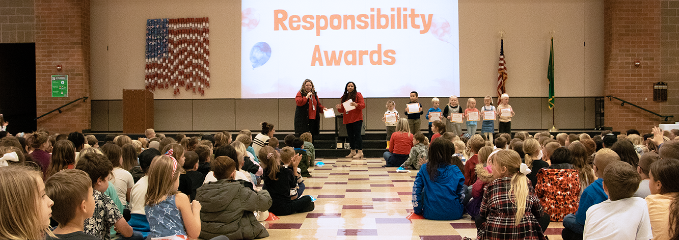 responsibility awards kids on stage