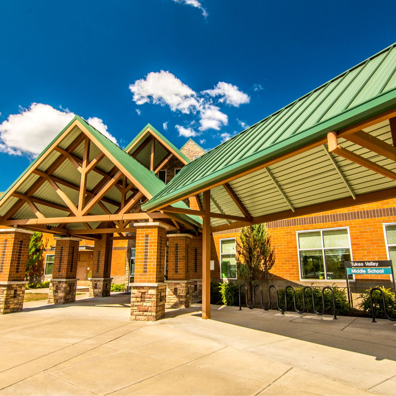 Exterior shot of Tukes Valley Middle School