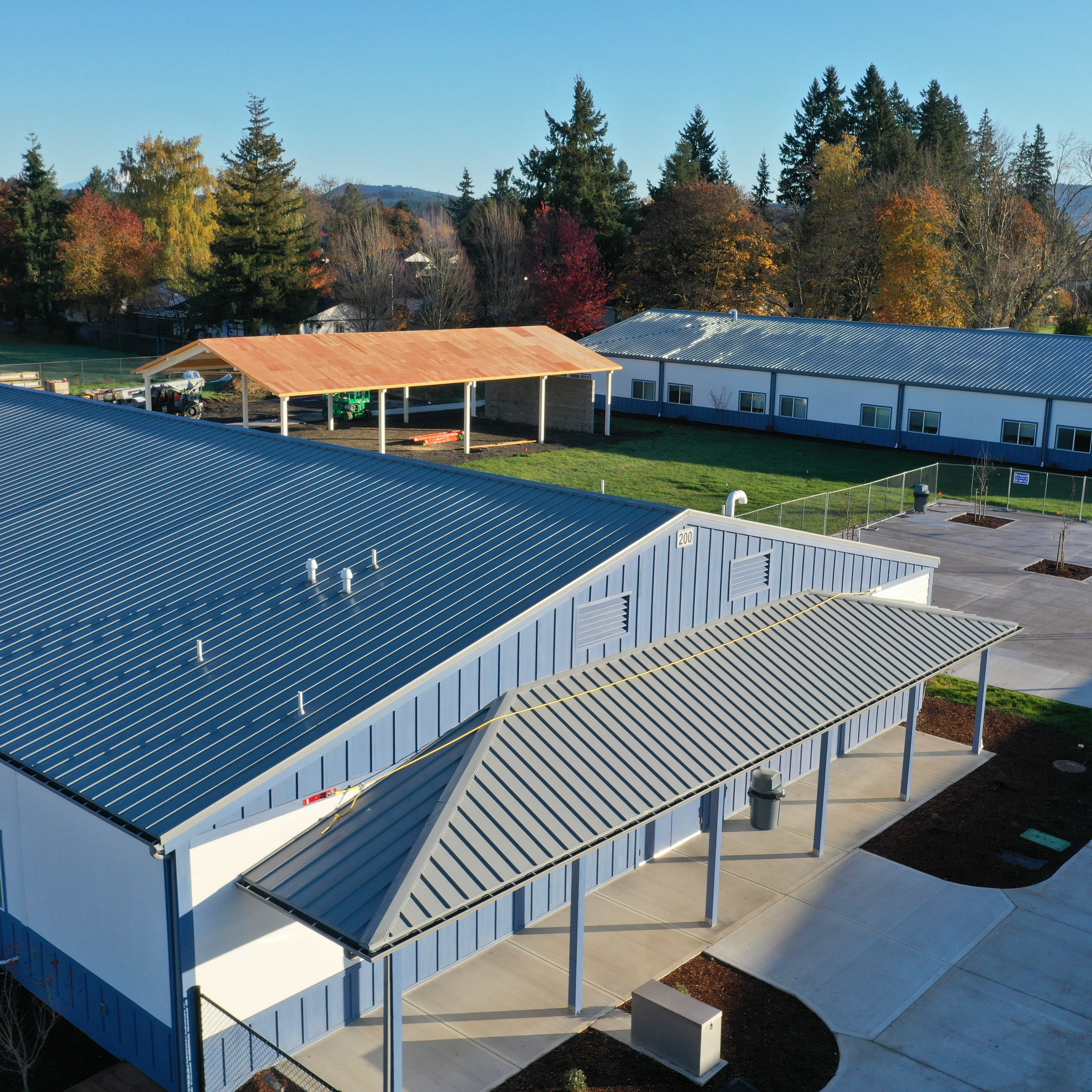 Drone photo of the CAM Academy building