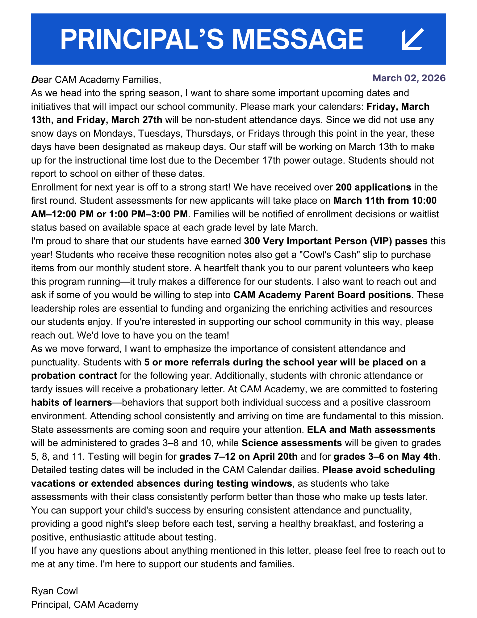 Principals Letter