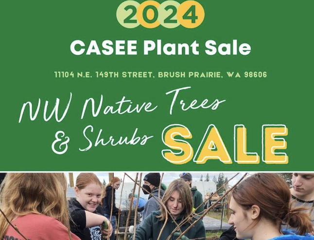 CASEE plant sale and student with plants