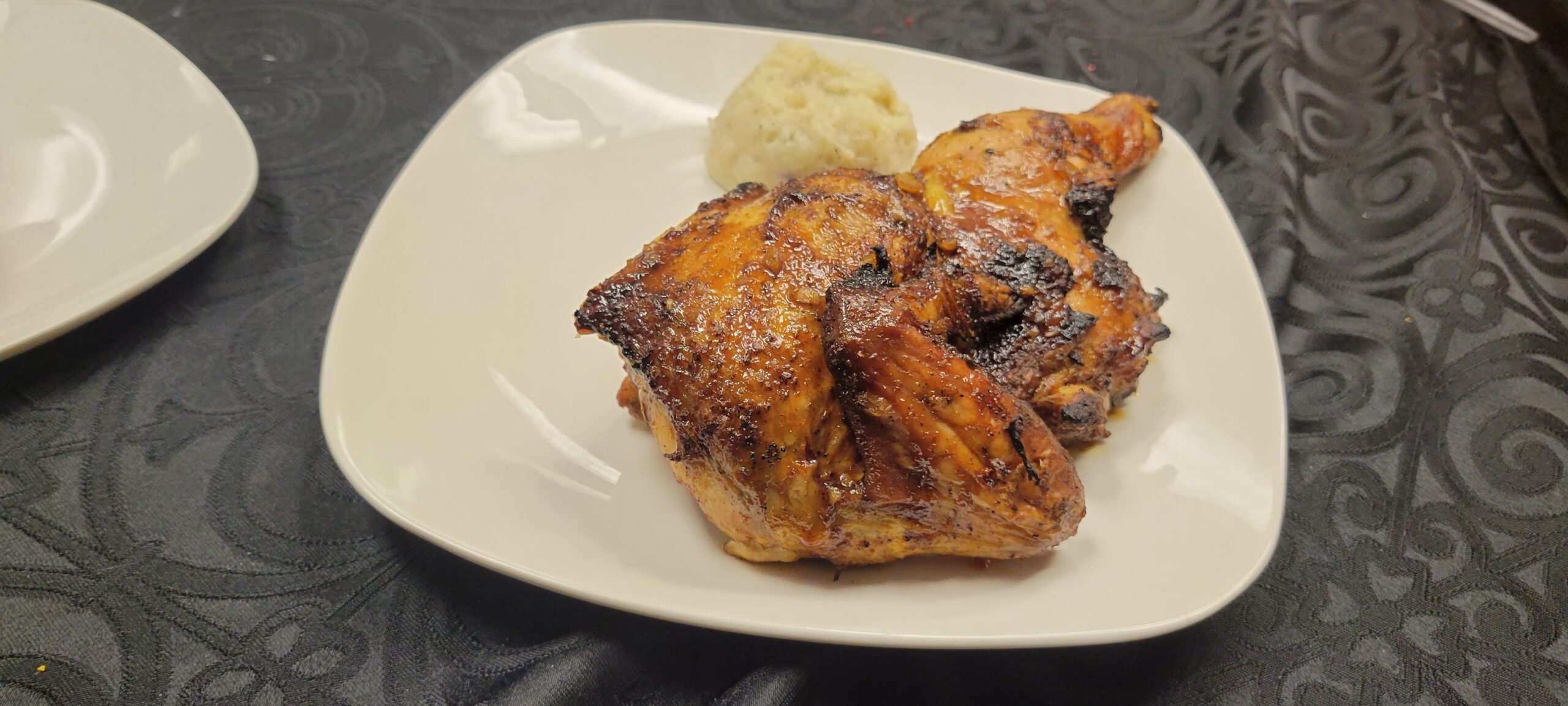 Roast chicken on a plate 
