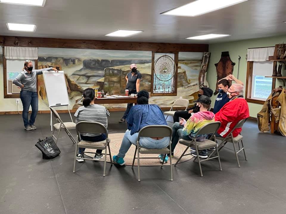 group lesson at equine therapy