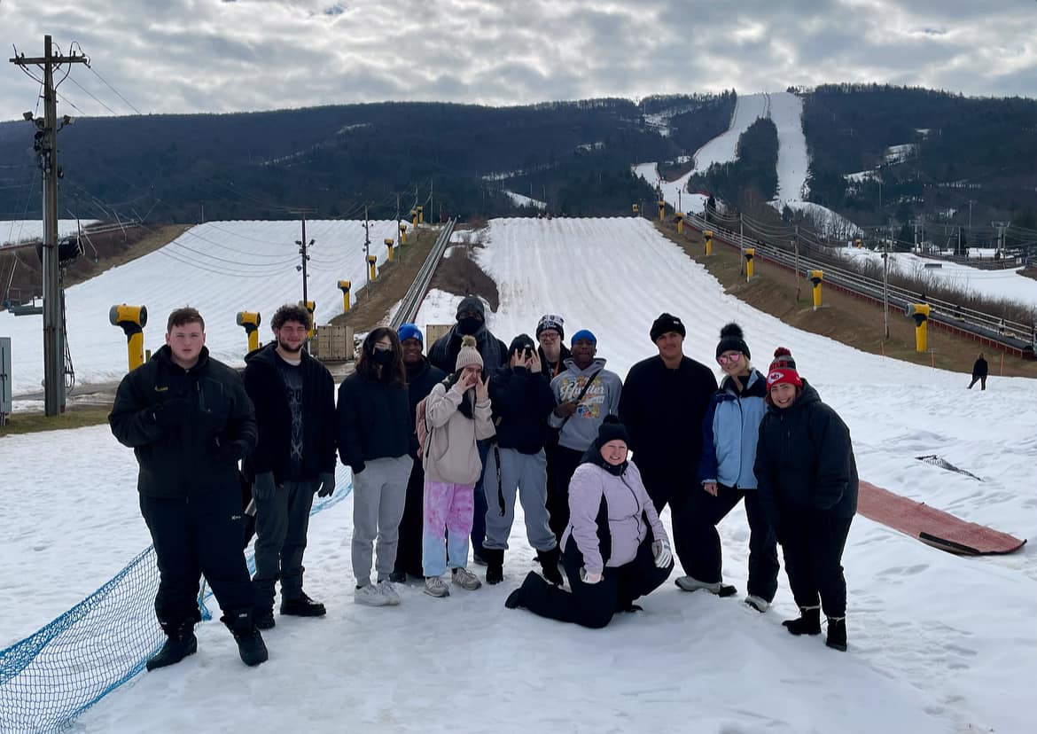 Students and Staff at Winter rewards trip (snow tubing)