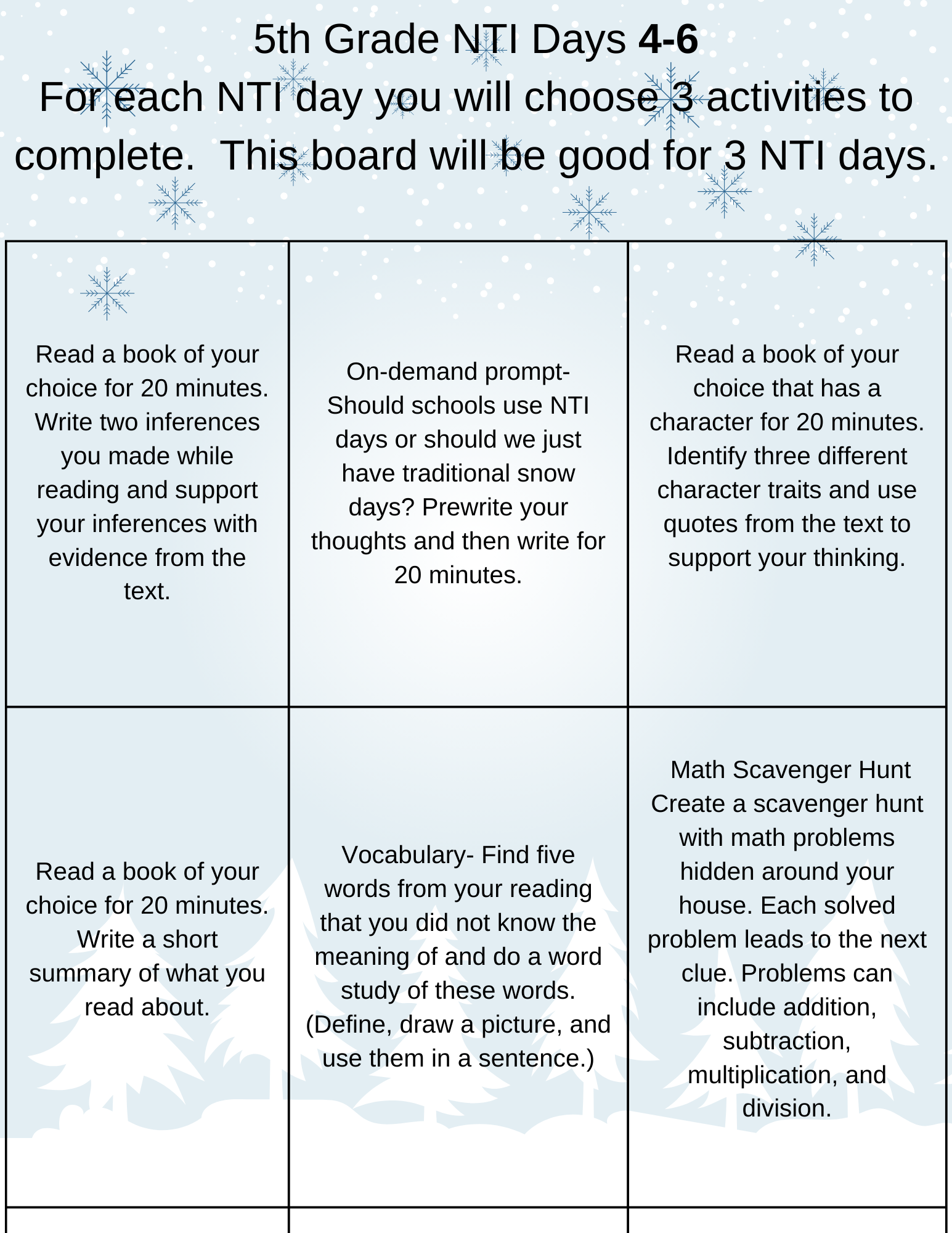 5th grade 4-6 NTI