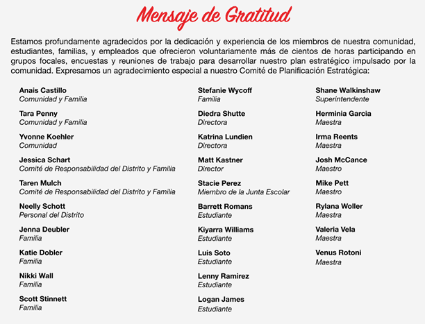 Message of Gratitude
