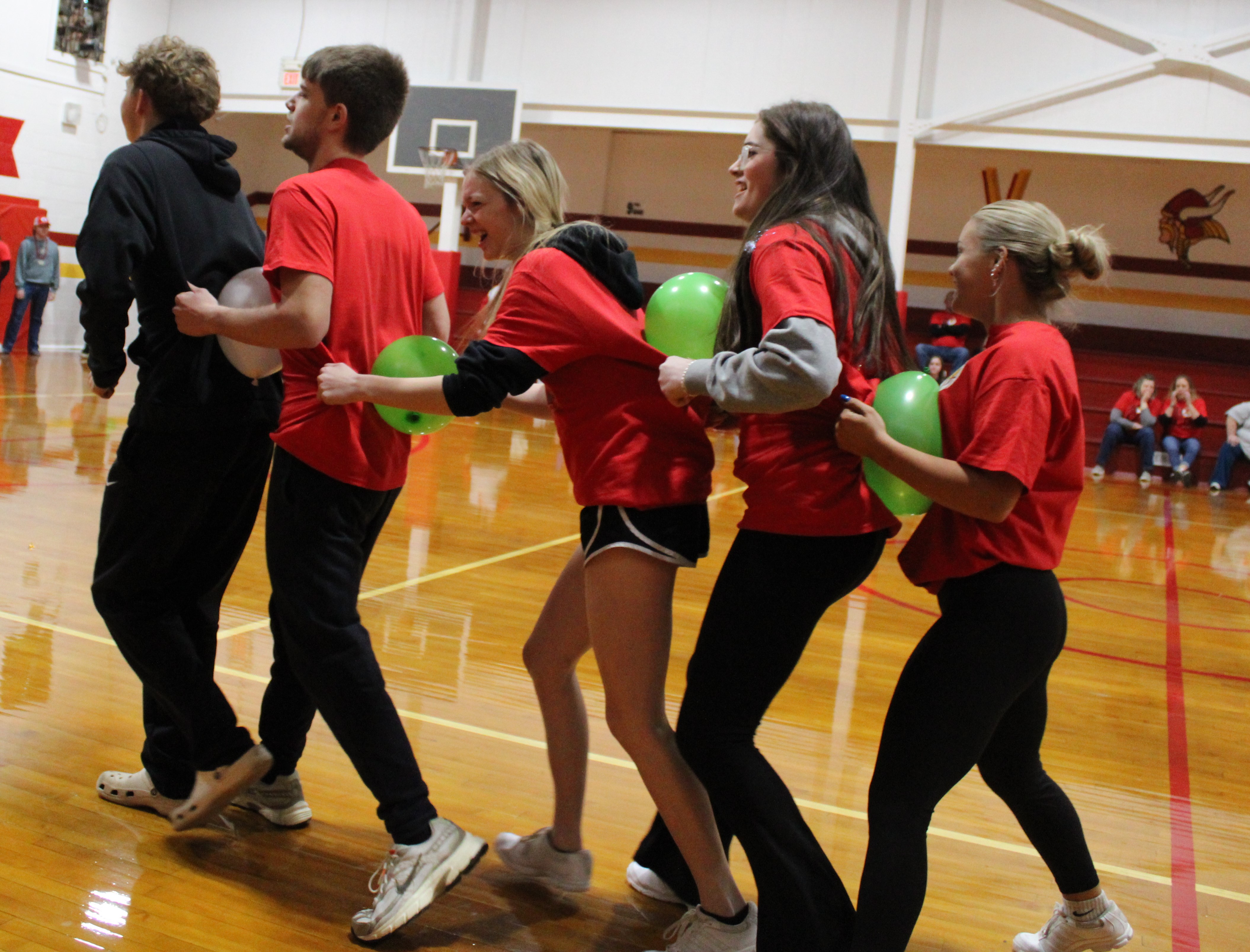 students competing in game