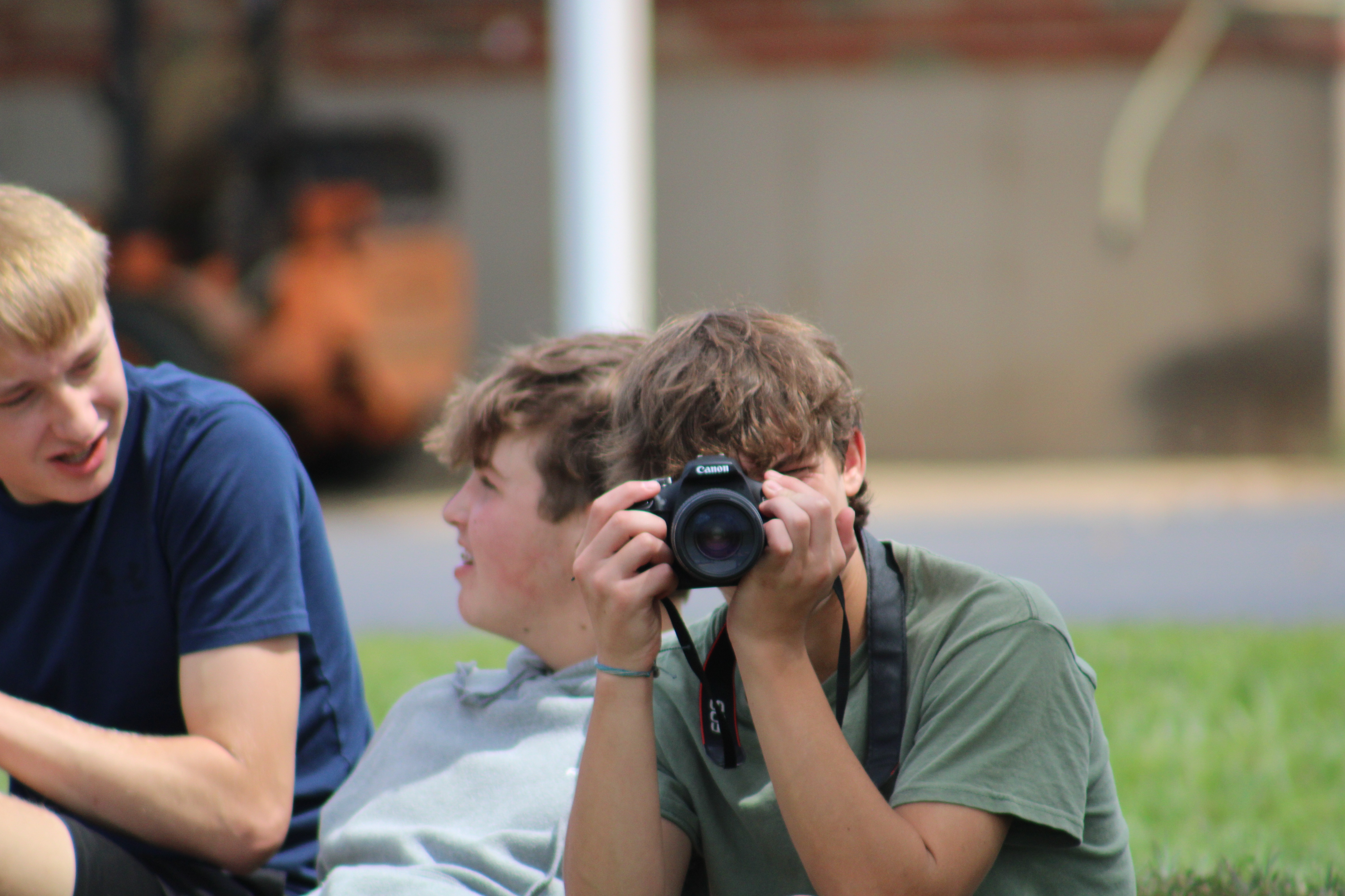 student taking picture