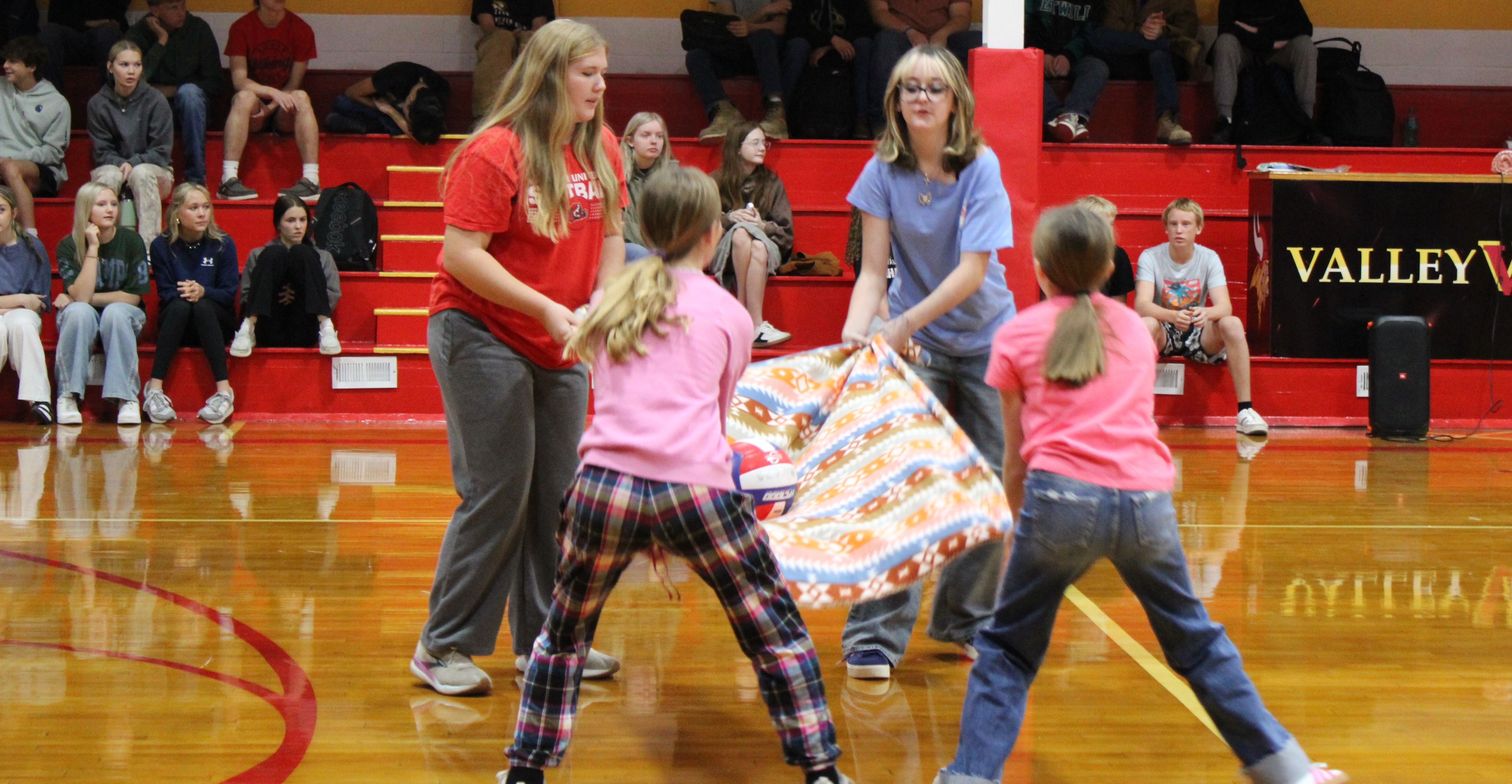 Students competing in a game