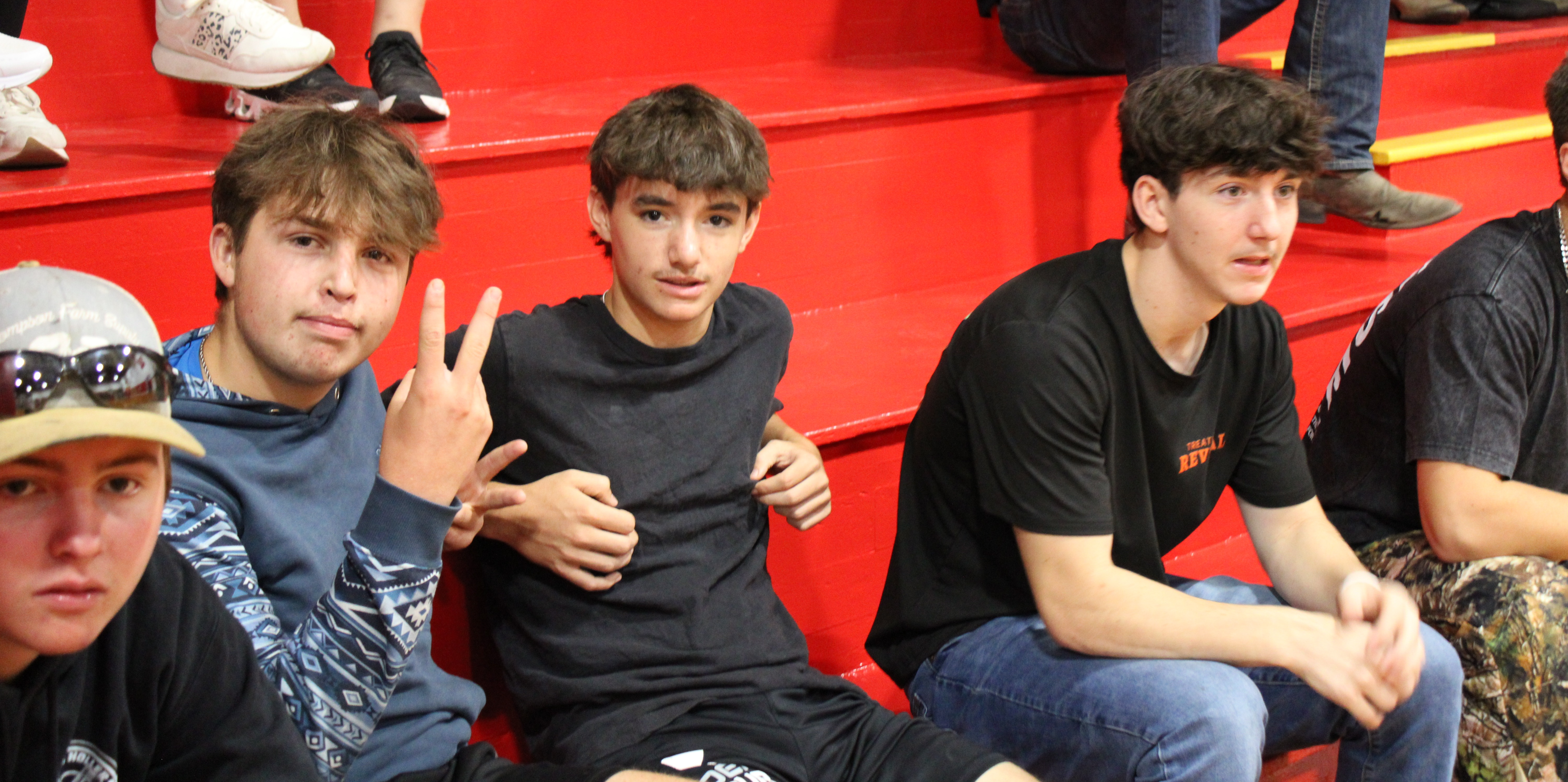 Students sitting in bleachers