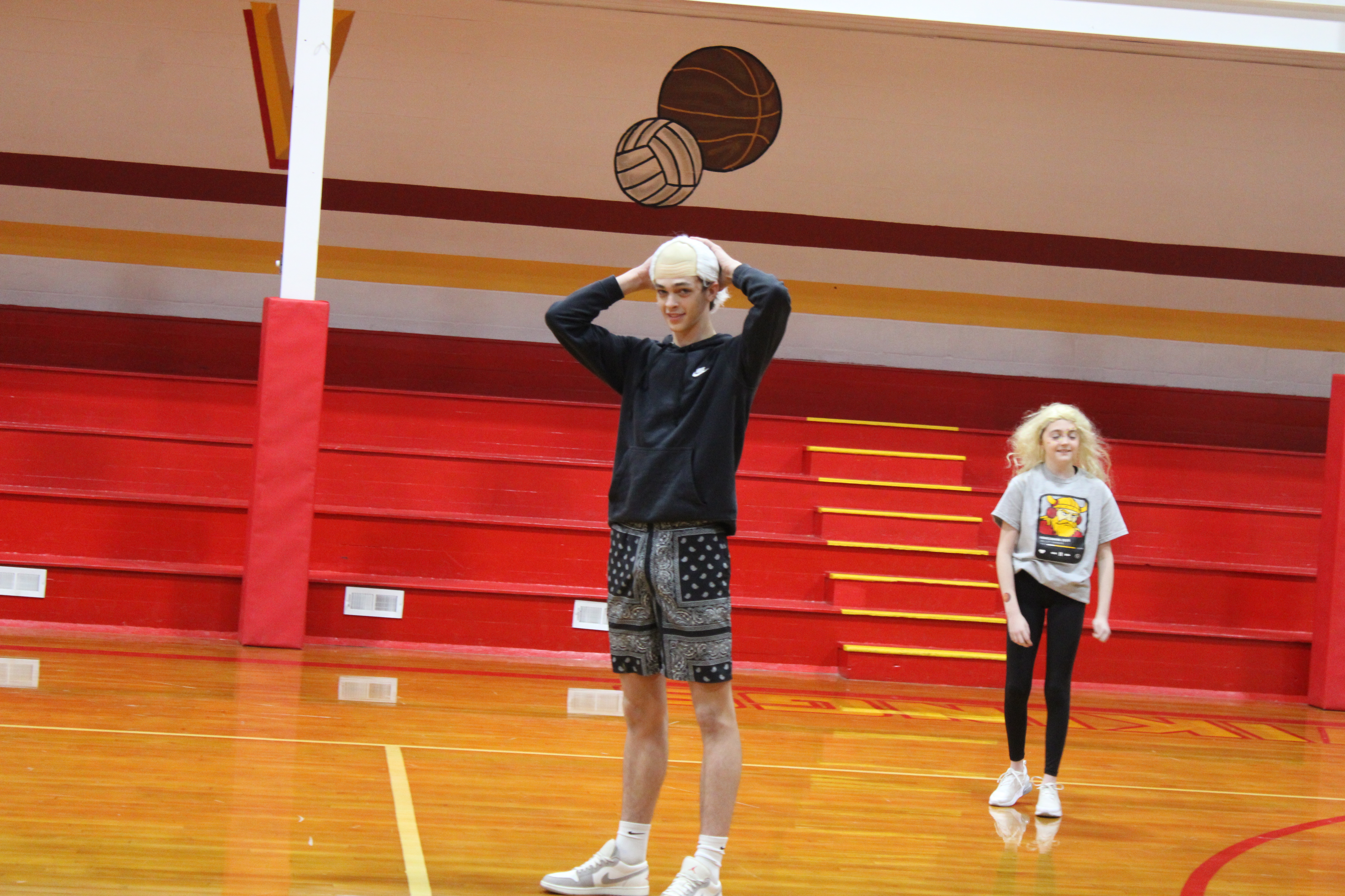 Student participating in a game