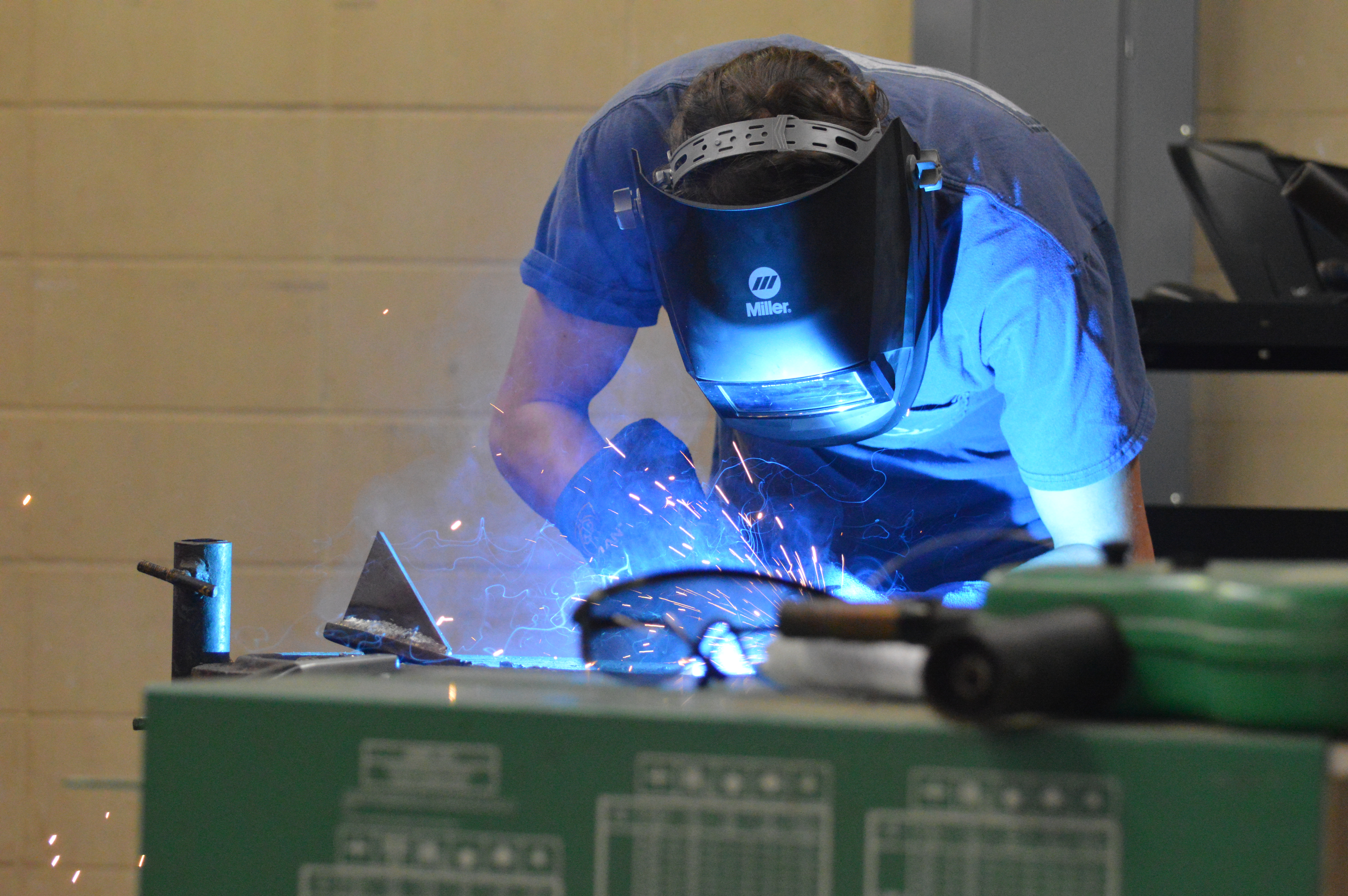 A photo of a student welding