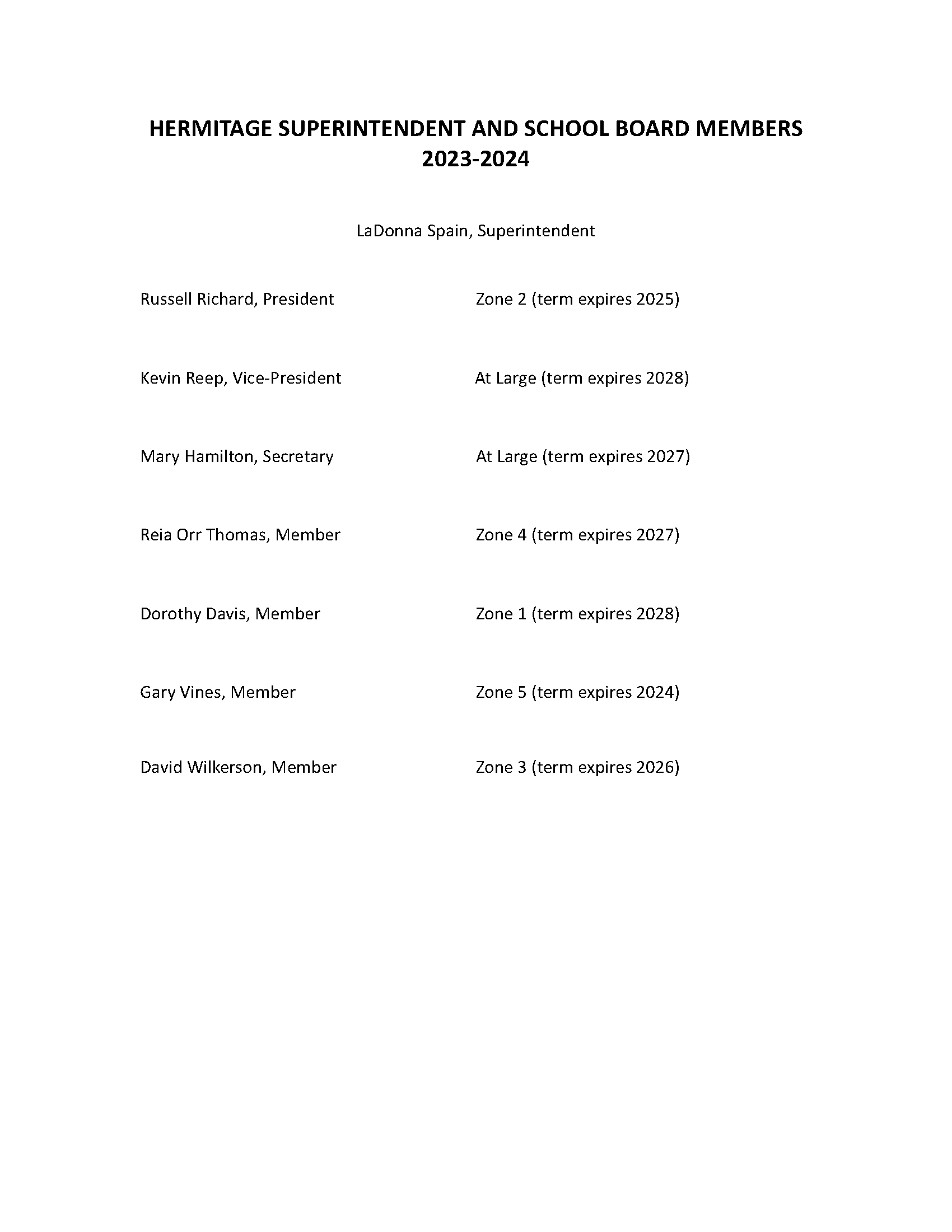 20232024 Board Meeting Dates Hermitage School District