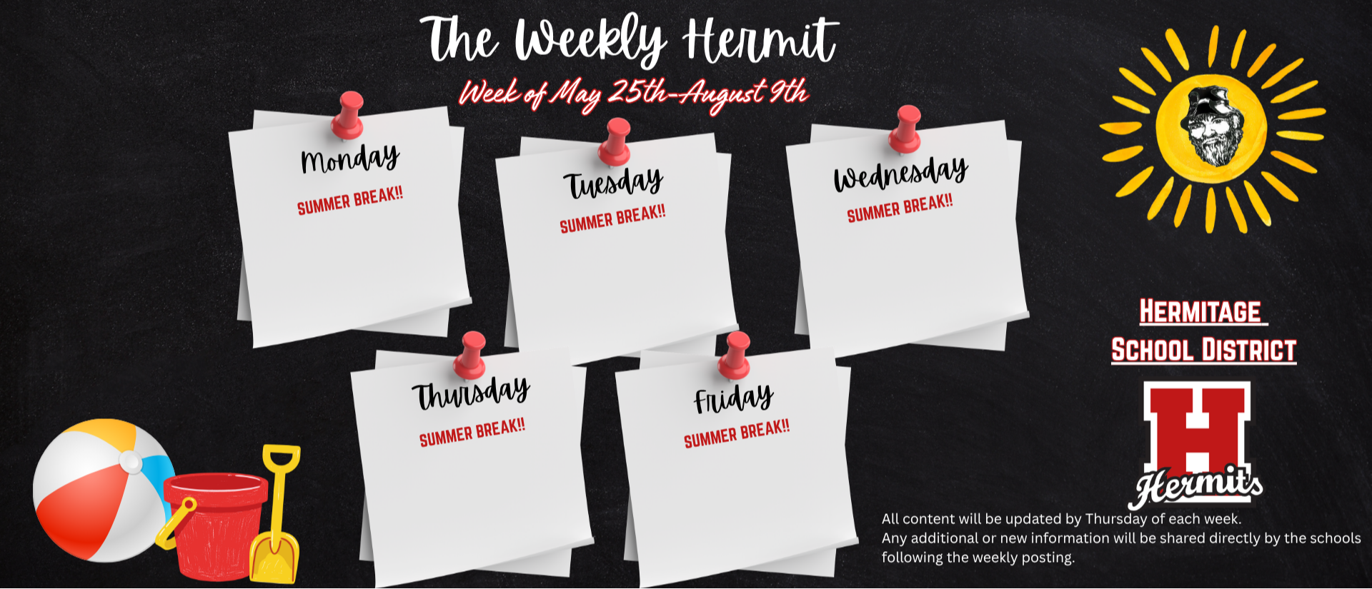 Weekly Hermit- 5/25-8/9