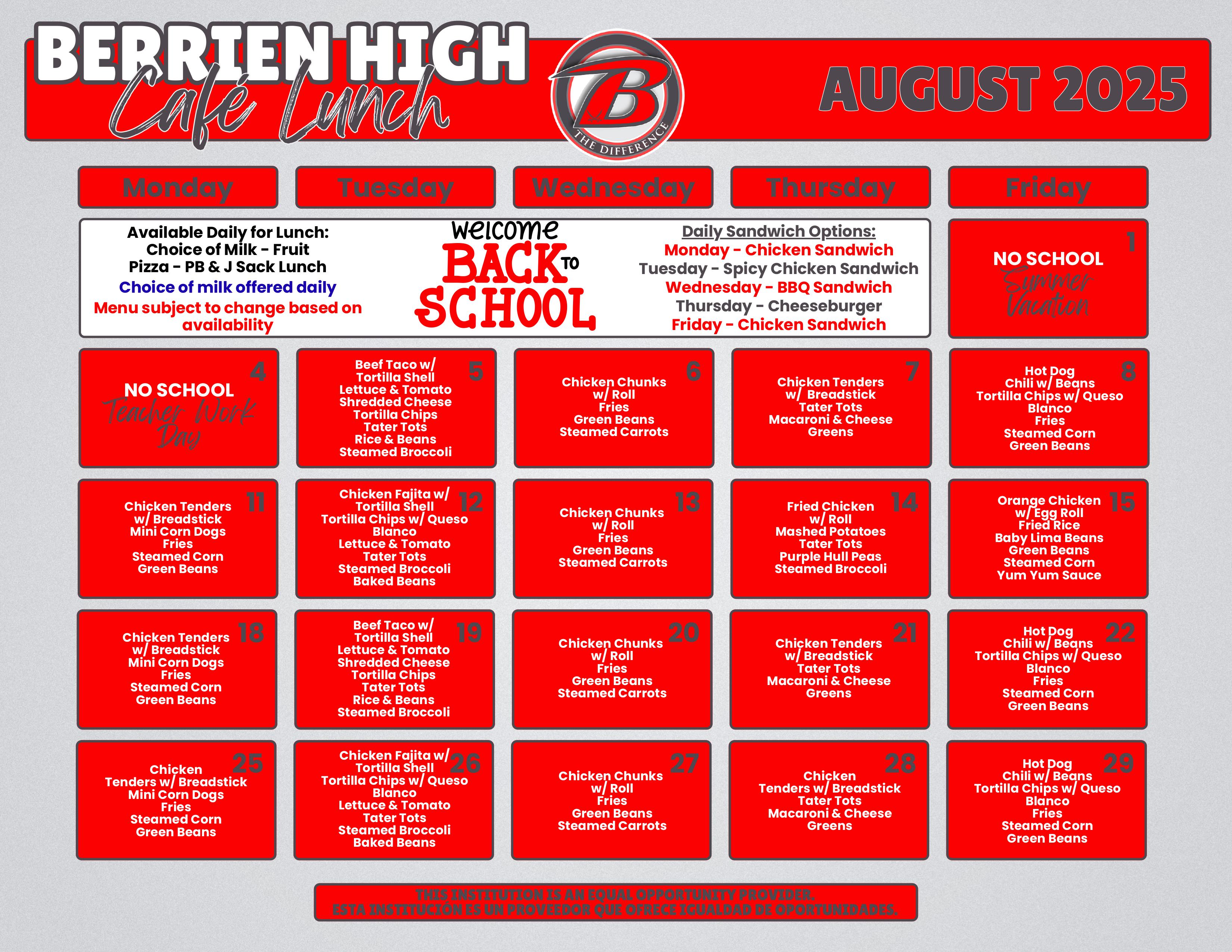 Lunch Menu