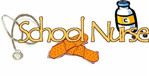 school nurse graphic with medicine and bandaid