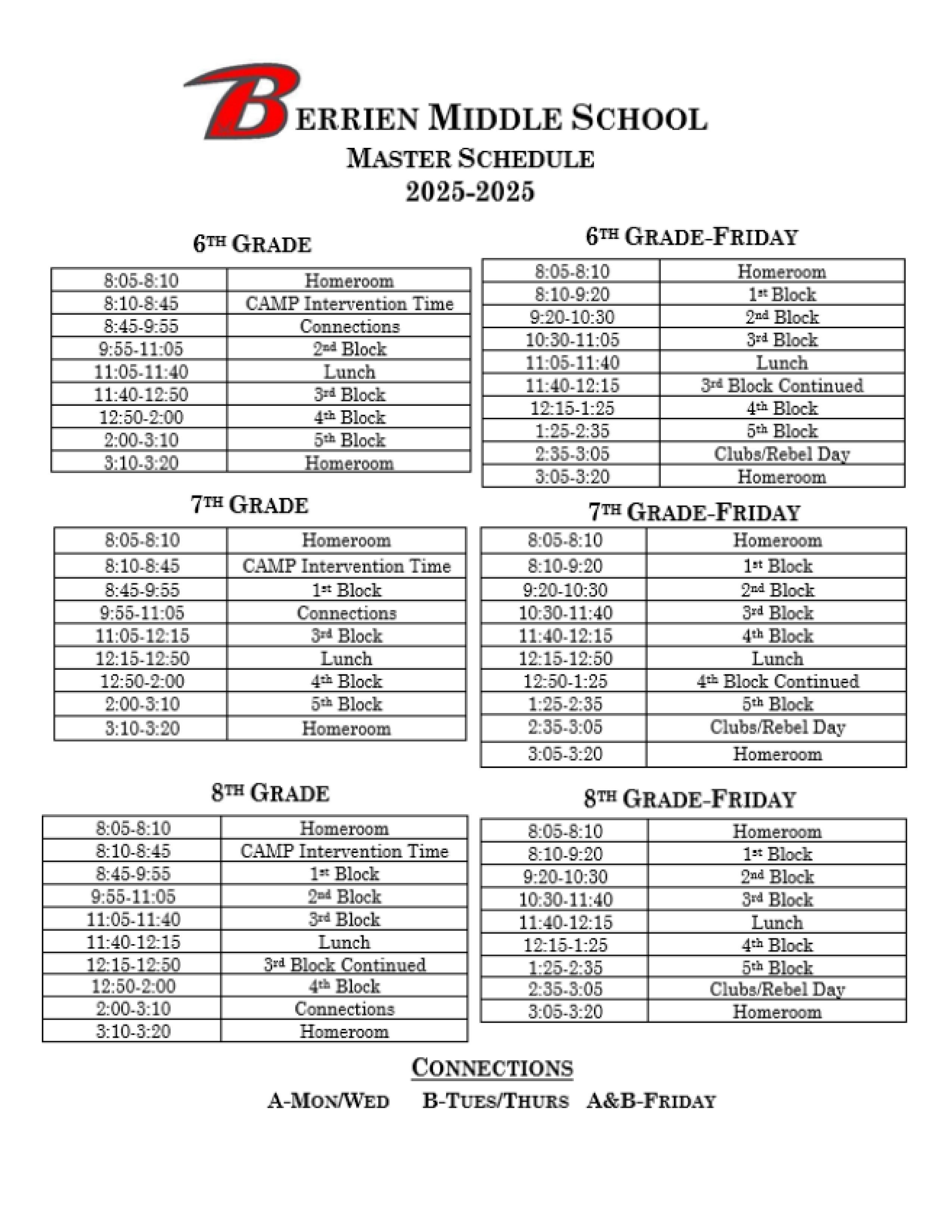 BMS Schedule
