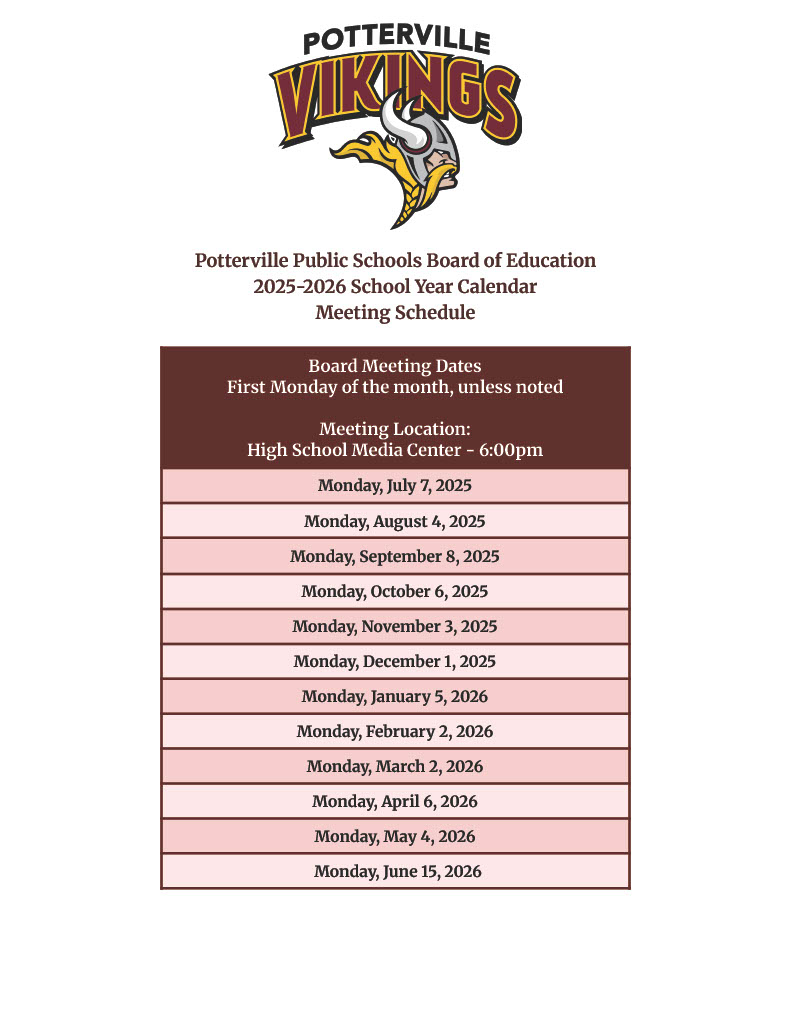 25-26 Board Meeting Dates Chart