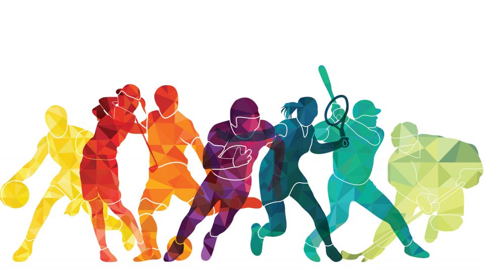 multi-colored multi-sport athletes  