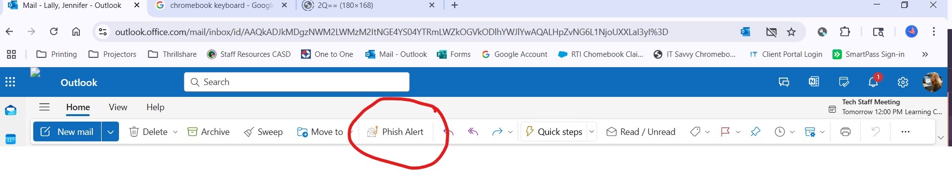 phish alert button