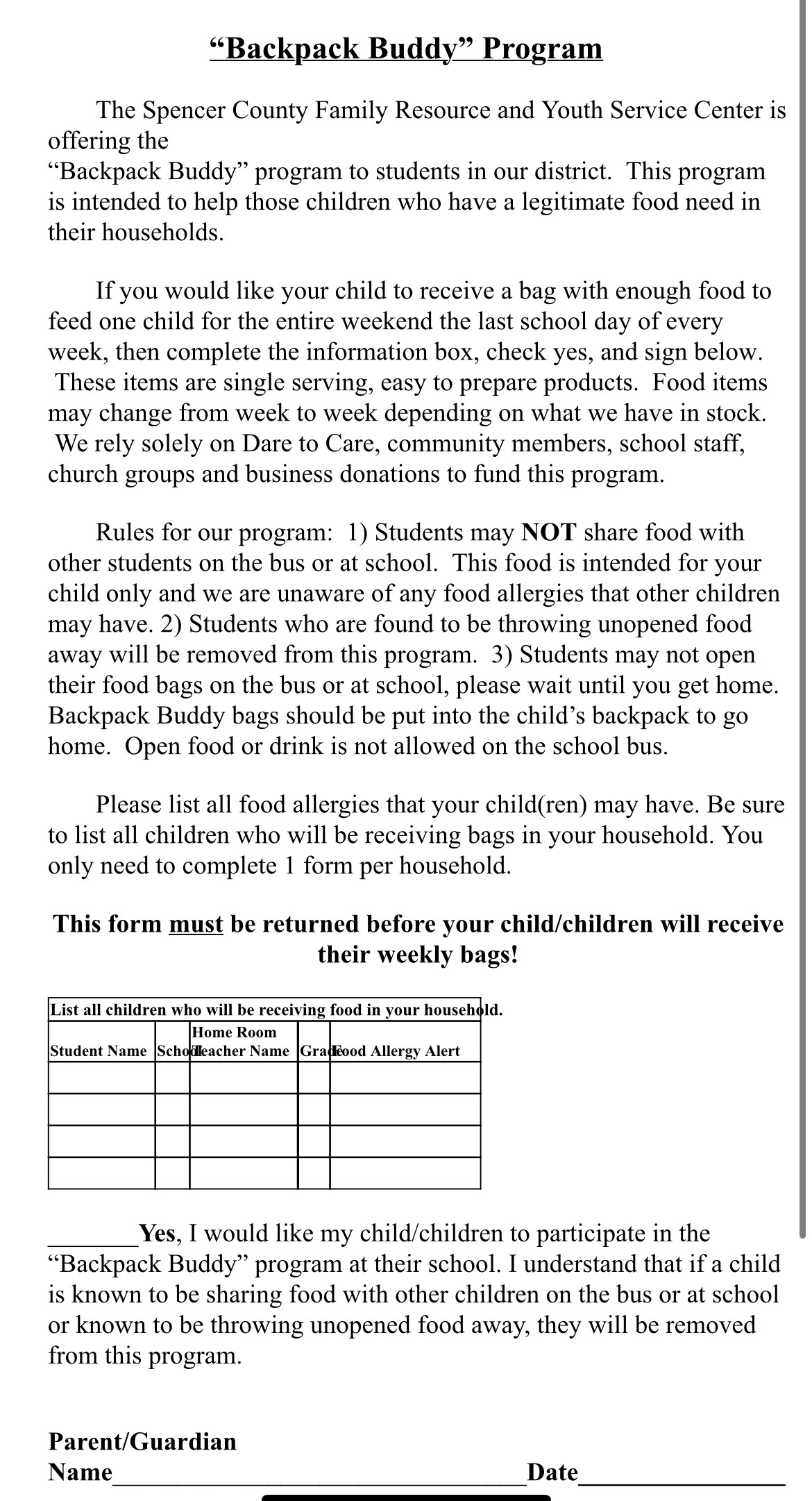 backpack buddy info
