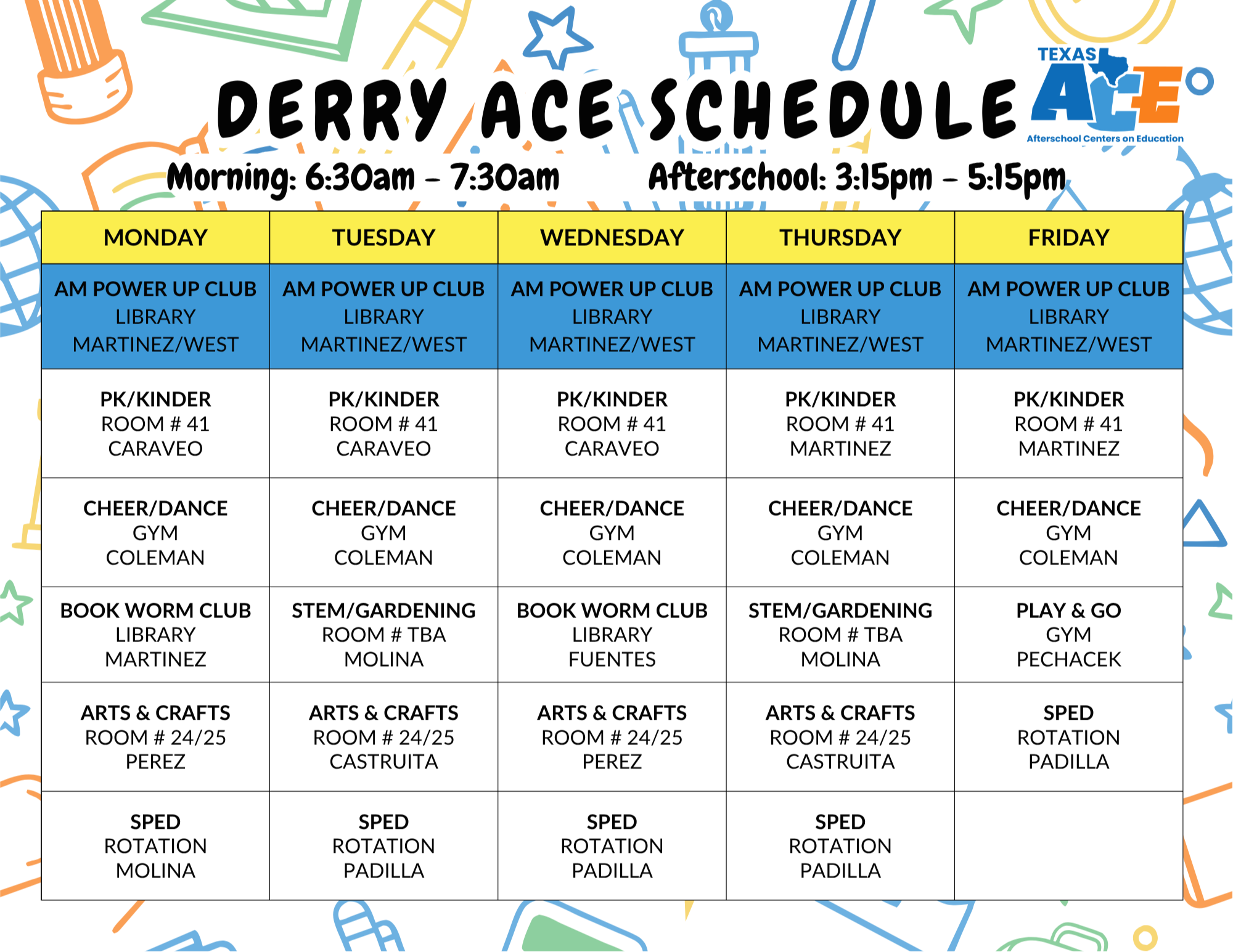 Derry Schedule