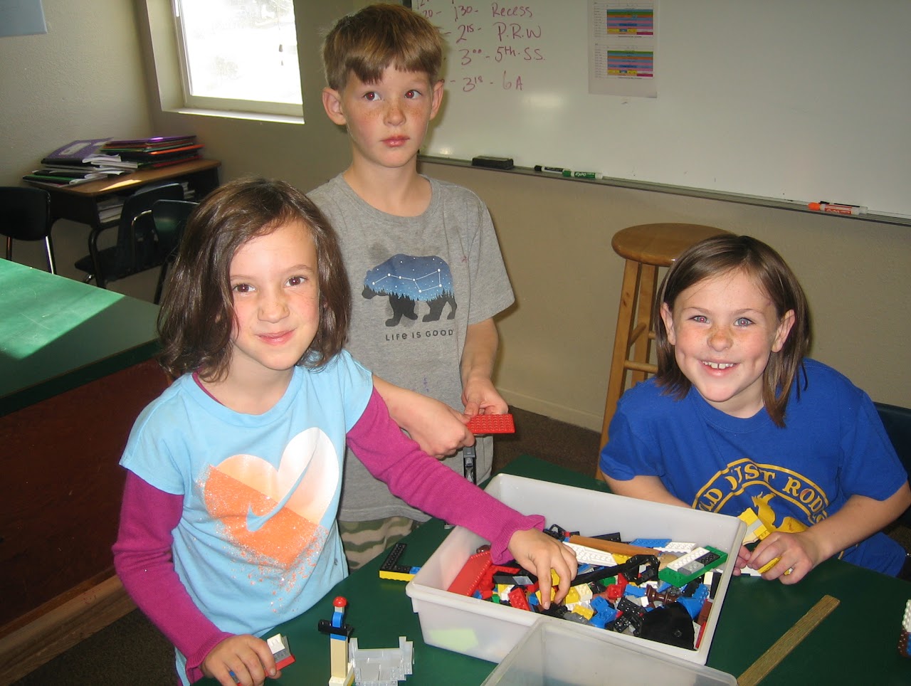 kids looking at camera