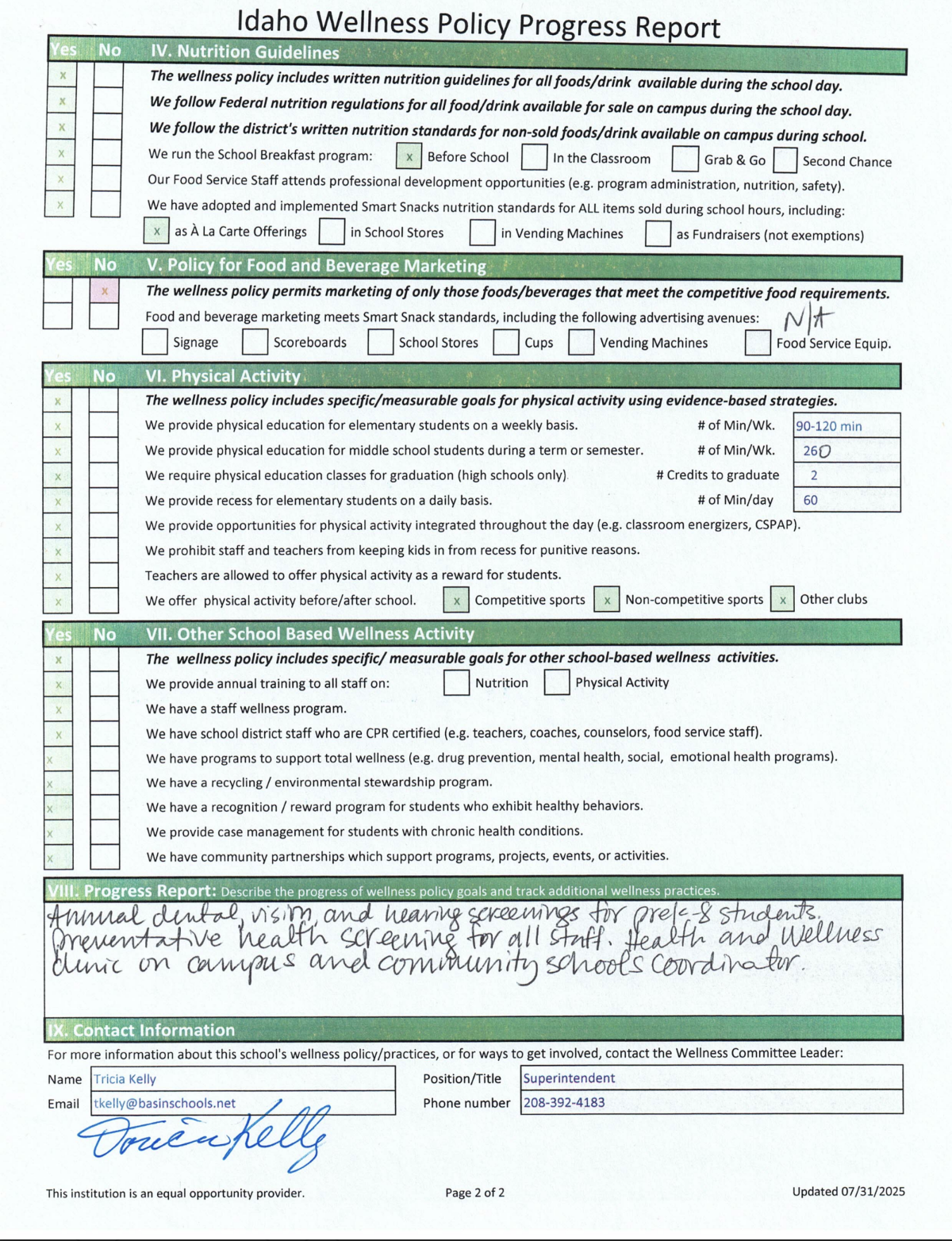 Wellness Policy - Page 2