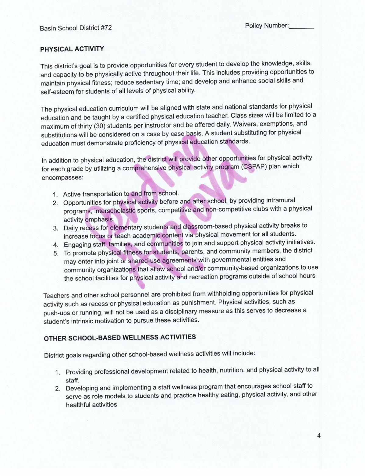 Wellness Policy - Page 4