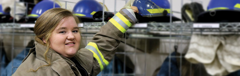 photo of student in firefighter/EMT program