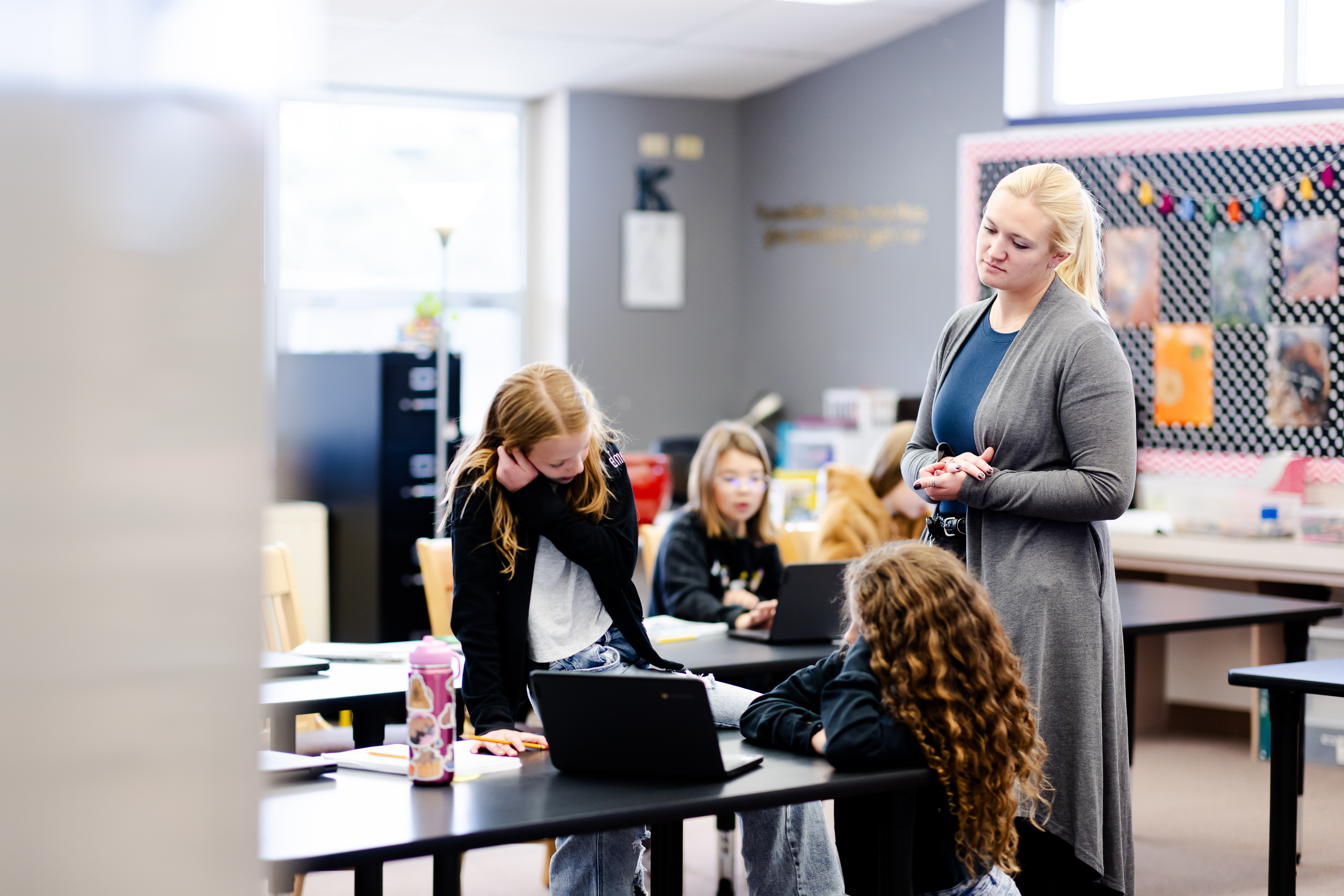Students in class learning