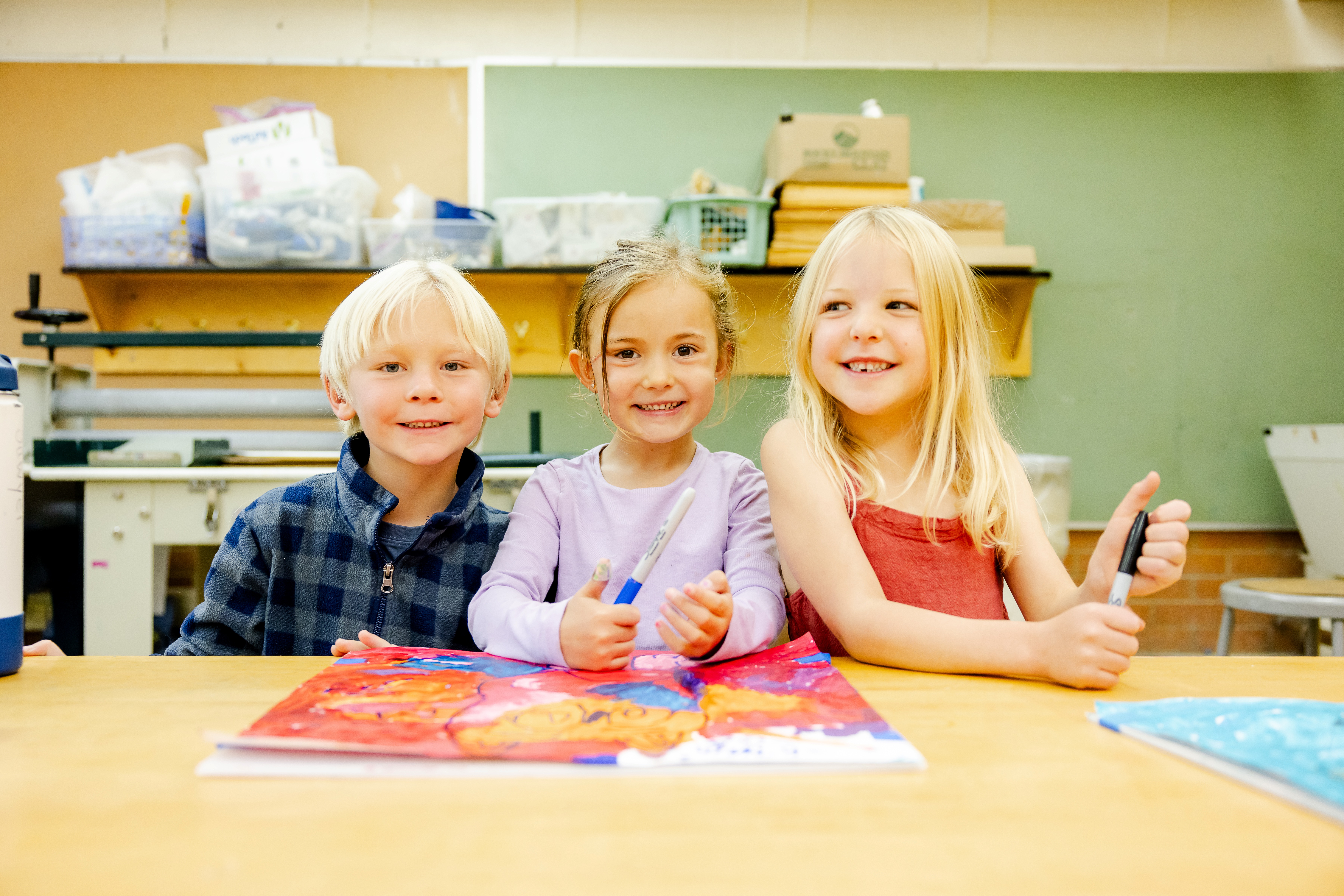 Kids smiling
