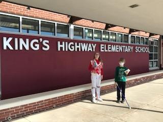 Two students posing at King's Highway Elementary School.