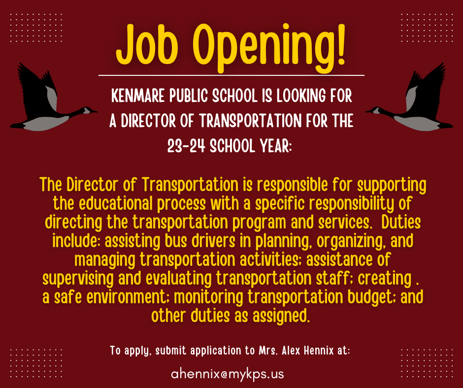 JOB OPENINGS Kenmare School District 28