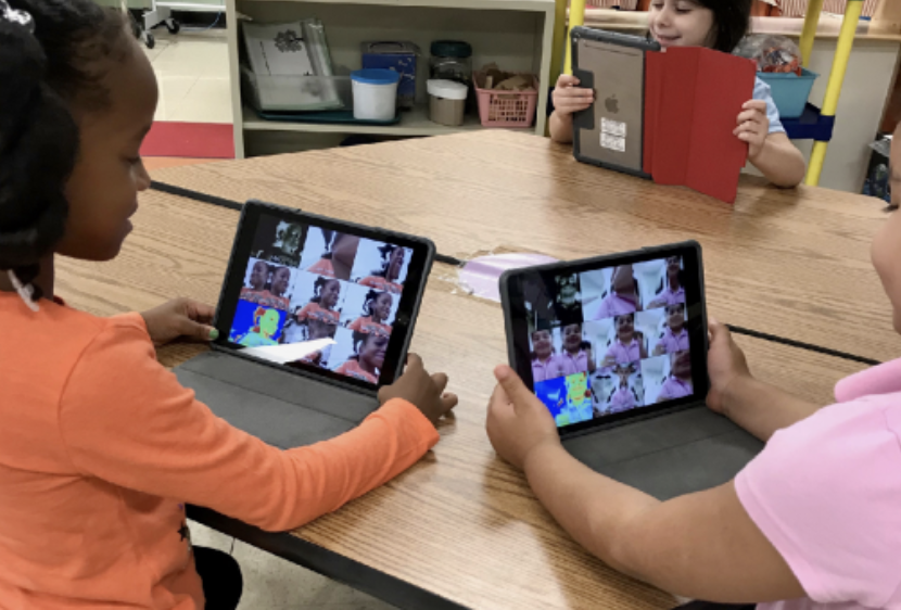 kids working with ipads