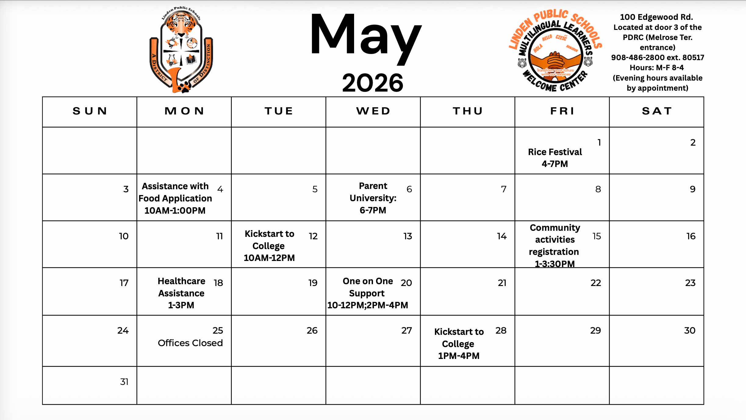 May Calendar