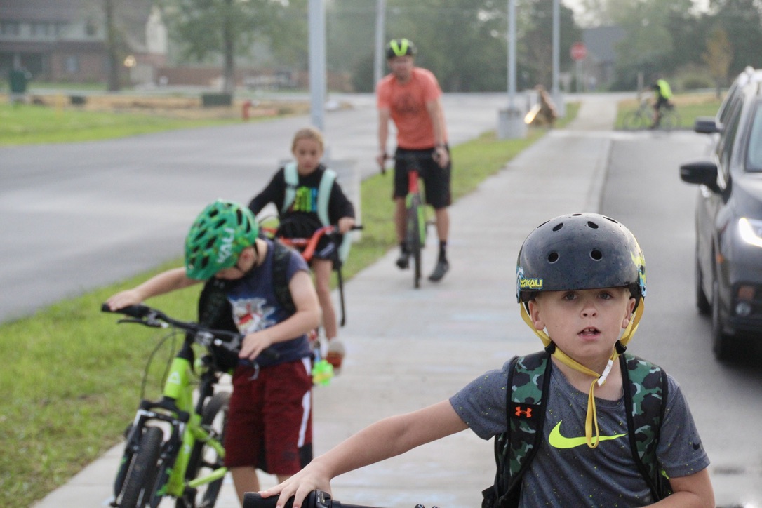 Guilford students (and their parents) loved participating in National Ride-a-Bike-to-School Day