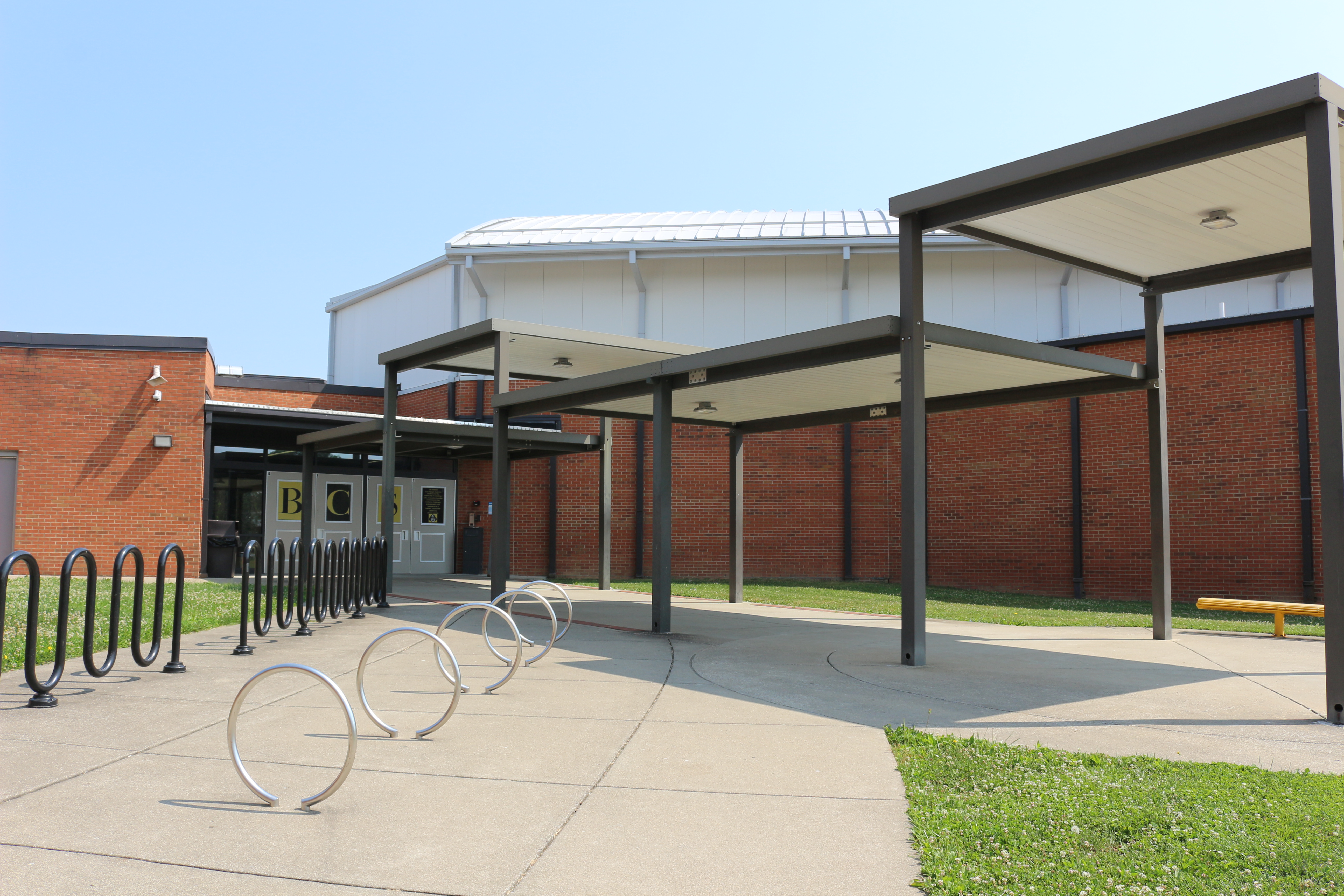 Photo of the Main Entrance of the School on a Sunny Day