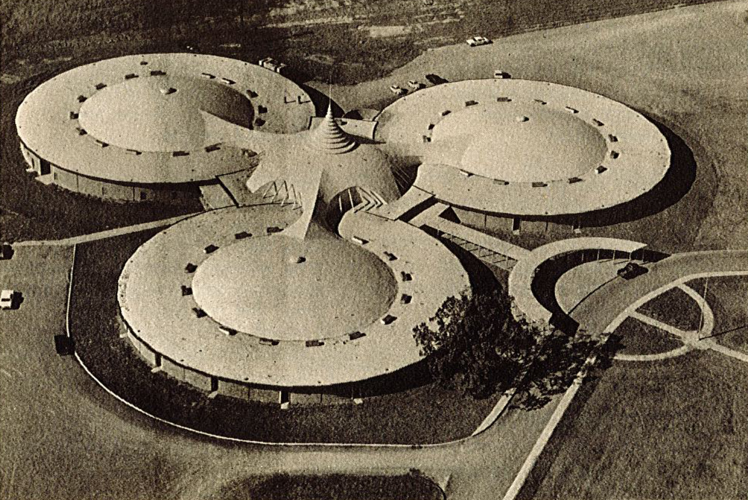 Newspaper scan - Newly constructed school building