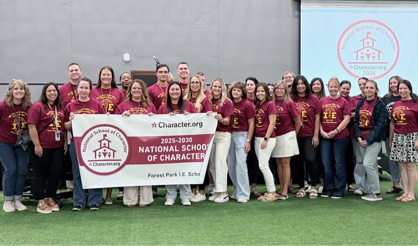 Forest Park staff with National School of Character Award