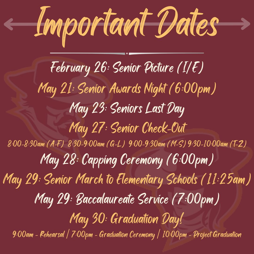 Senior Important Dates