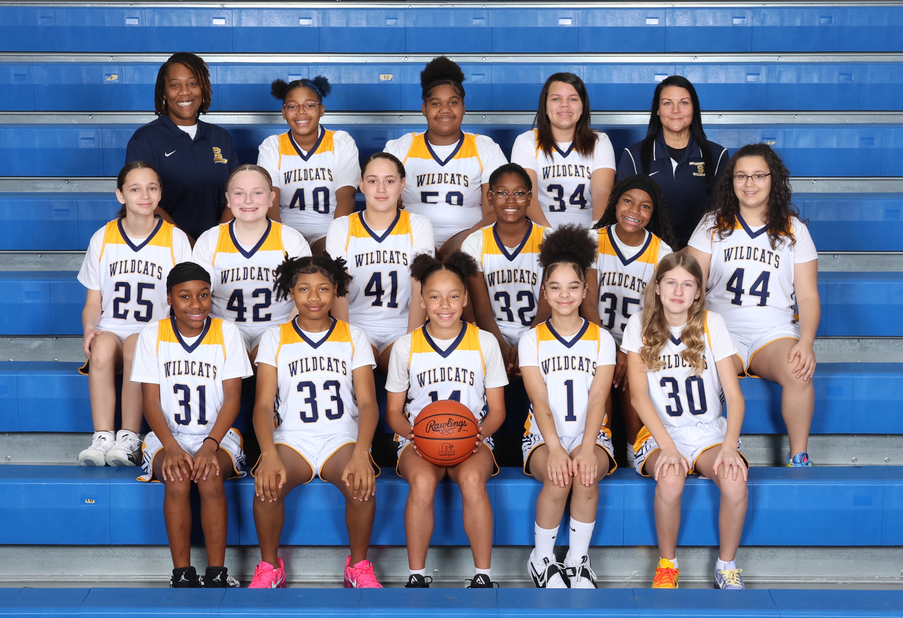 Middle School Girls Basketball Team Photo