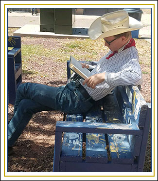 Boy reading a book